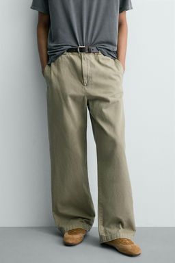 PANTAL?N CHINO WIDE FIT / Verde gris - Zara фото 2