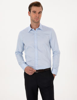 A__k Mavi Slim Fit Uzun Kollu Basic G_mlek - Cacharel фото 3