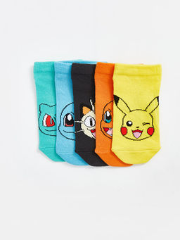 Pikachu Desenli Erkek ?ocuk Patik ?orap 5li