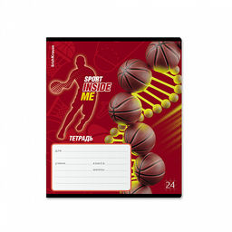 Цена за 10 шт. Тетрадь школьная ученическая ErichKrause Sport DNA, 24 листа, клетка, выборочный УФ-лак+конгрев (в плёнке по 10 шт.)_MIX-PACK  фото 3