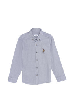 U. S. Polo Assn Серая базовая рубашка с длинным рукавом для мальчика - U.s. polo assn фото 4