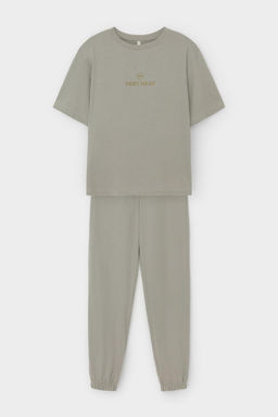 Е 20151/пыльно-оливковый пижама жен