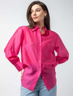 VILATTE / Блузка из полупрозрачного лиоцелла с натуральным шелком