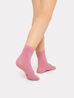 Цена за 5 пар! Носки детские фиолетовые с рисунком в виде котика - Mark formelle фото 3