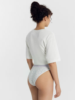 Цена за 2 штуки! Трусы женские слипы (3 шт.) молочно-бежевые с акварельными веточками - Mark formelle фото 7