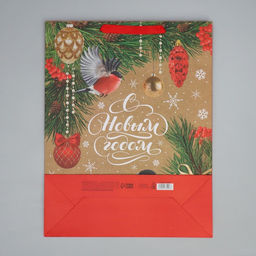 Пакет крафтовый вертикальный Снегири, L 31 40 11.5 см - Дарите счастье фото 8