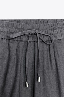 LINEN BLEND BOXER BERMUDA SHORTS - Zara фото 23