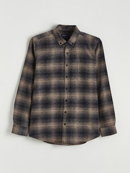 Regular Fit Y?n Kar???ml? Erkek G?mlek