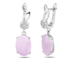 Серьги, розовый кварц, МЦВ057