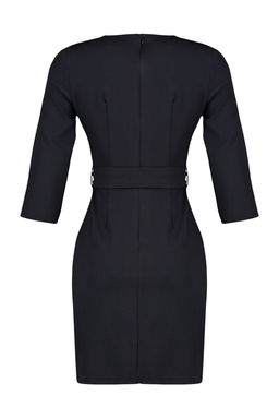 TRENDYOLMILLA Siyah Kemerli Kruvaze Yaka Dokuma Elbise TWOAW20EL0909 фото 8