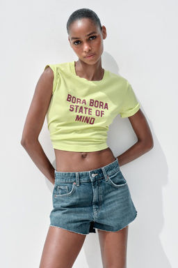 MID-WAIST TRF MINI DENIM SHORTS - Zara фото 9