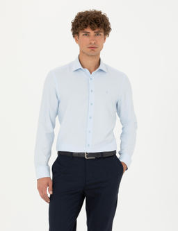 Рубашка Pierre Cardin Slim Fit светло-голубая