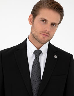 Siyah Ex. Slim Fit Tak_m Elbise