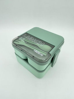 Ланчбокс "Sistem lunch", зелёный, 2 яруса, 4 отделения (1800 мл)