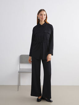 Beli Lastikli Dokulu Kad?n Pantolon