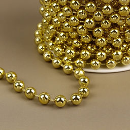 Бусы на нитях, 7.5 мм, 9±1 м, цвет золотой
