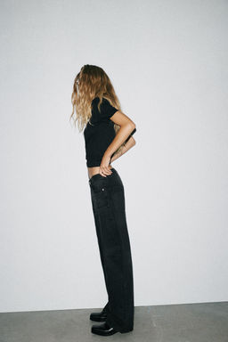 TRF STRAIGHT LOW-RISE JEANS - Zara фото 3
