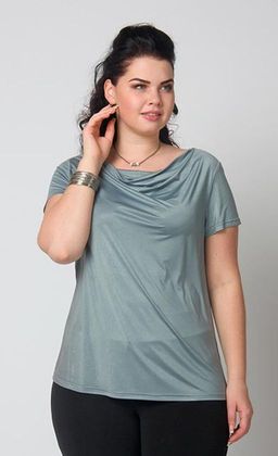 2706/8 блуза Из тонкого шелковистого трикотажа с пайетками цвета черный/серебро - Ckc collections фото 5