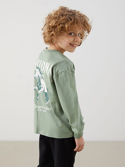 Bisiklet Yaka Bask?l? Erkek ?ocuk Ti??rt