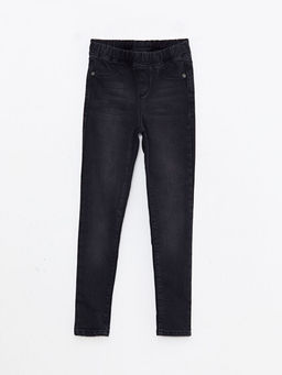 Beli Lastikli K?z ?ocuk Jean Pantolon