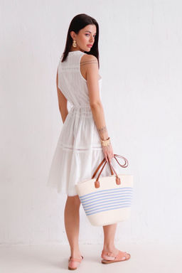 Martichelli Платье белое хлопковое с шитьём  фото 6