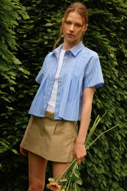 Camisa de popelina con pliegues - H&m фото 7
