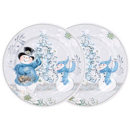 НАБОР ТАРЕЛОК ЗАКУСОЧНЫХ LEFARD CHRISTMAS 2 ШТ. 19 СМ СНЕГОВИК (КОР=20НАБ.)