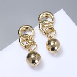 Серьги металл Стиль жёлудь, цепь, цвет золото