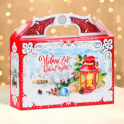 Цена за 5 шт. Коробка подарочная новогодняя, для сладких подарков, 26?23?7 см