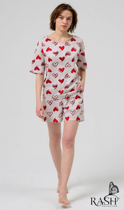 Пижама Валентинки бежевая Цвет:как на фото - Rash фото 7