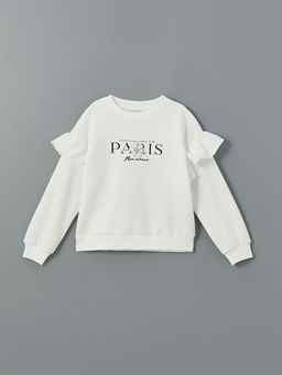 Bisiklet Yaka K?z ?ocuk Sweatshirt