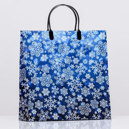 Цена за 10 шт. Пакет новогодний Снежинки, мягкий пластик, 30?30 100 мкм