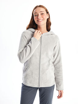 Kap??onlu D?z Uzun Kollu Kad?n Pel?? Pijama ?st