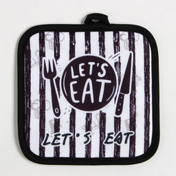 Кухонный набор Доляна «Eat» прихватка 17×17 см, варежка 25×16 см, 100% п/э