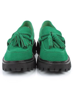 03-5929-3 GREEN Лоферы женские (натуральная замша) - No name фото 7