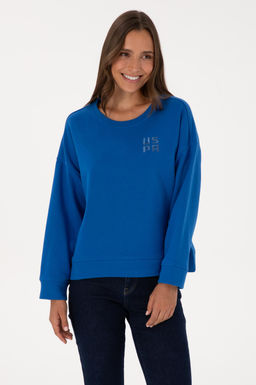 Kad_n Koyu Mavi Bisiklet Yaka Basic Sweatsh_rt Sepette S_rpriz _ndirim - U.s. polo assn фото 3