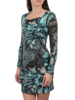 7043 TURQUOISE Платье летнее (90% полиэстер, 10% эластан)