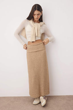 Bej A Line/Can Kesim Beli Katlamal? Orme Etek TWOAW26ET00070