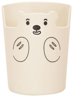 Стакан д/канц LOREX KIDS CUTE BEAR 1 отд. 100х65х65 мм белый пластик