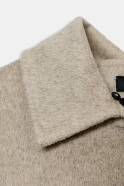 WOOL COAT WITH FAUX FUR COLLAR ZW COLLECTION