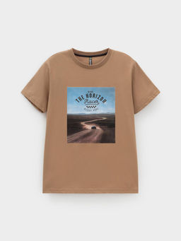 КР 302840/коричневый 1038 к586 фуфайка (футболка) для мал