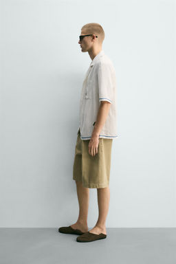 CAMISA VISCOSA - LINO BORDADOS CONTRASTE / Blanco - Zara фото 4