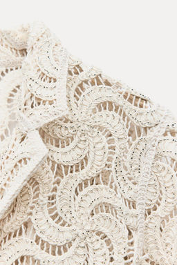 BEADED OPEN KNIT BLAZER - Zara фото 5