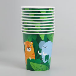 Цена за 10 шт. Стакан бумажный Джунгли, 250 мл - Страна карнавалия фото 3
