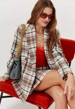 Двубортный жакет в клетку - TO BE ONE фото 4