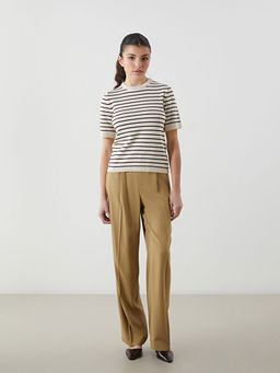 Beli Lastikli Keten Kar???ml? Kad?n Pantolon