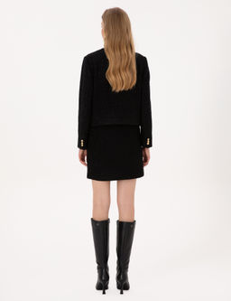 Siyah A Kesim Dokuma Etek