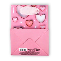 Цена за 4 шт. Пакет ламинированный «Сердца», 9 х 12 х 6.5 см