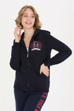 Женская темно-синяя толстовка с капюшоном Неожиданная скидка в корзине - U.s. polo assn фото 3