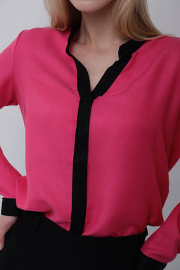 11228 Блуза розовая с чёрной отделкой - Martichelli фото 4